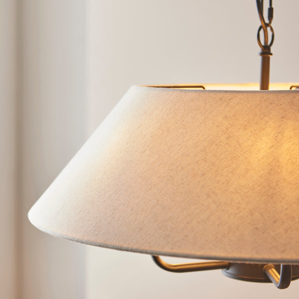 Close-up of the metalwork on the Lille 5 Light Pendant