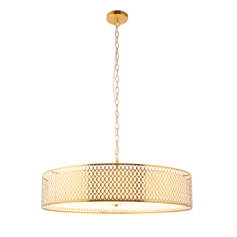 Close-up of the Cordero 5 Light Grand Pendant ceiling plate and fittings