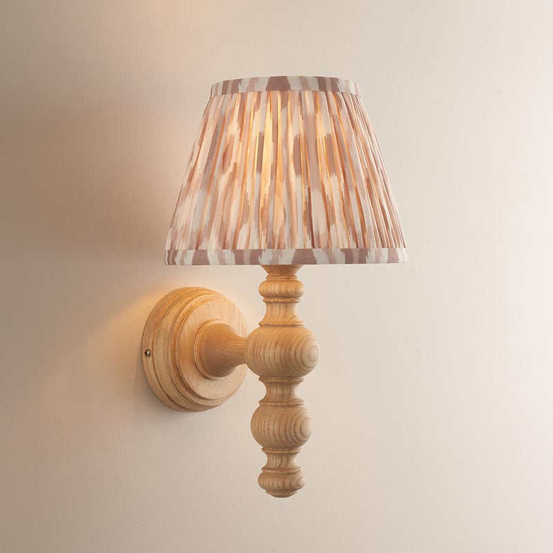 Endon Bibury 1 Light Wall Light Natural Ash & Ikat