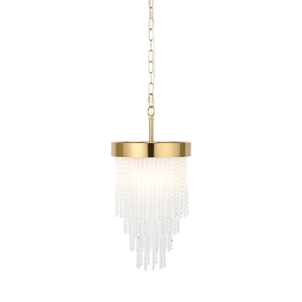 Endon Anistoria Pendant in brushed aged brass with clear glass
