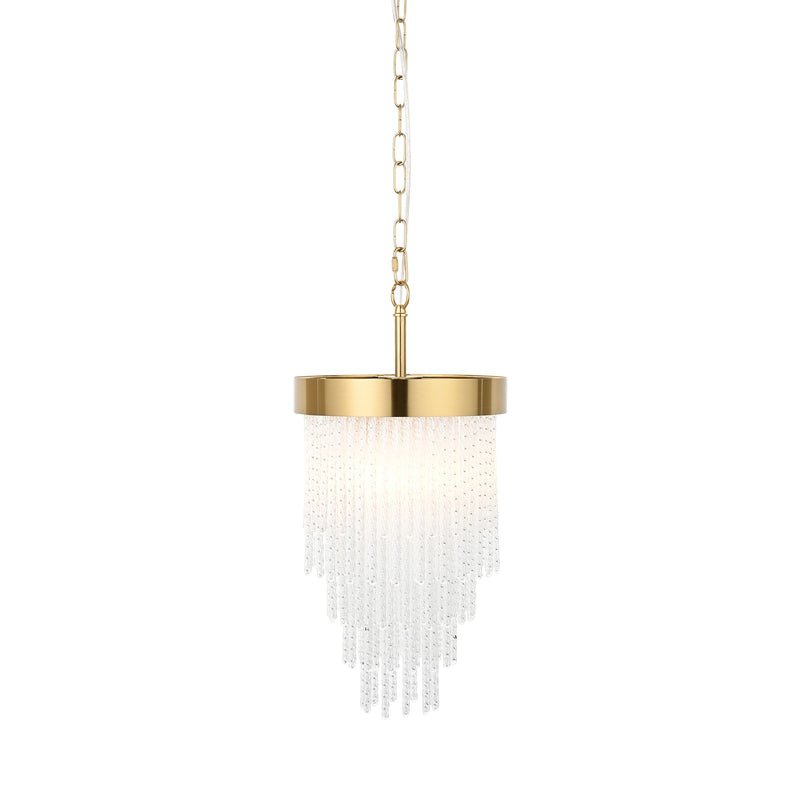 Endon Anistoria Pendant in brushed aged brass with clear glass