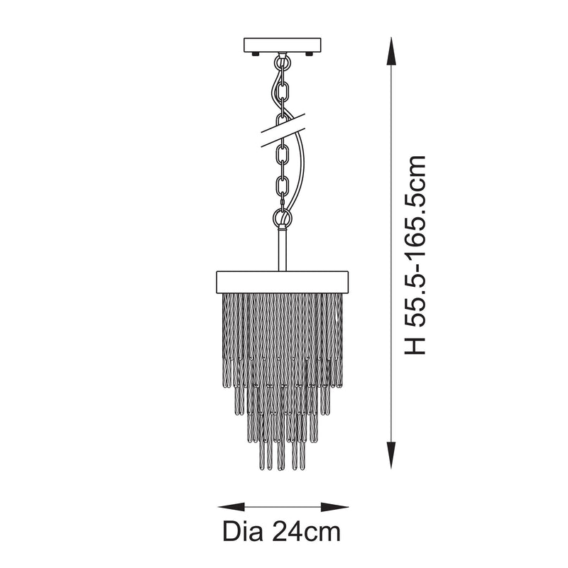 Anistoria Pendant dimension drawing showing width and drop