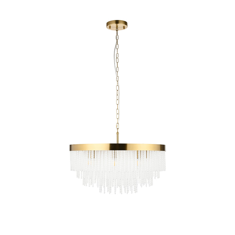 Anistoria Grand 9 Light Chandelier – alternative view in brushed aged brass