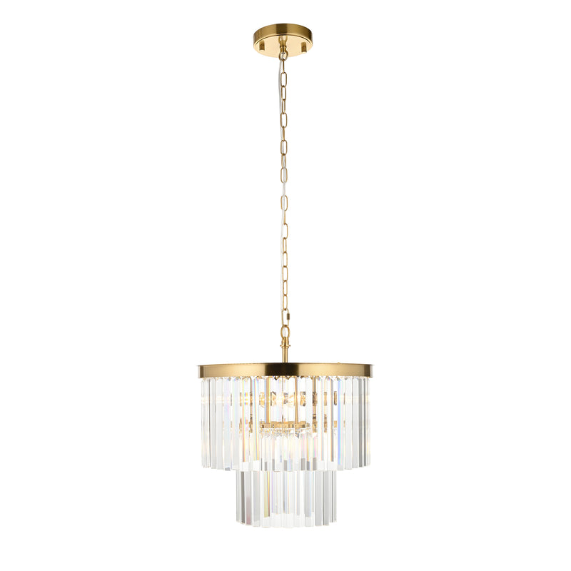 Conaston 4 Light Chandelier detail showing the clear cut glass and fittings