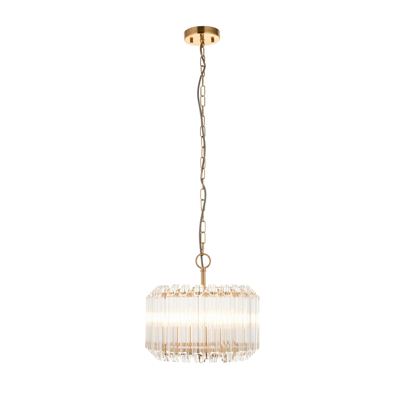 Close-up of the Valentina 3 Light Pendant ceiling plate and fittings