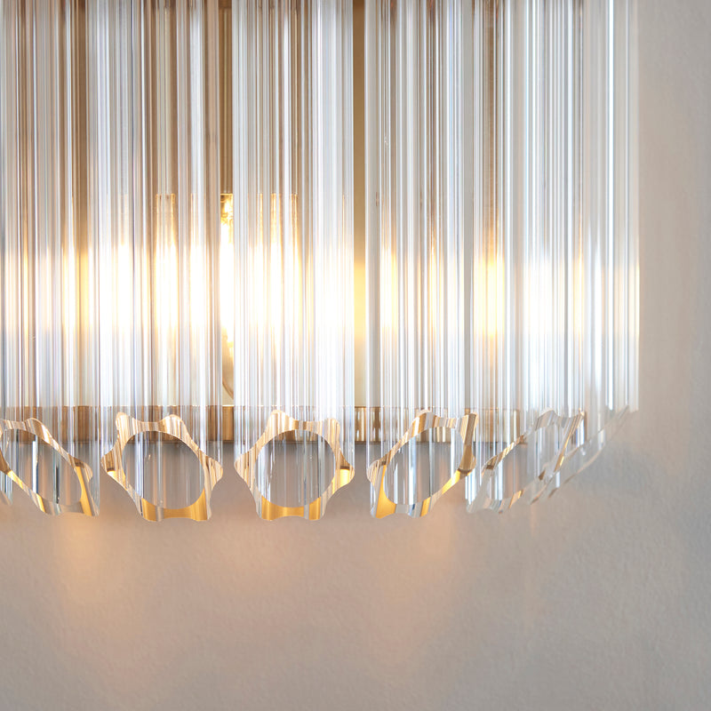 Valentina Wall Light detail showing the clear glass and fittings