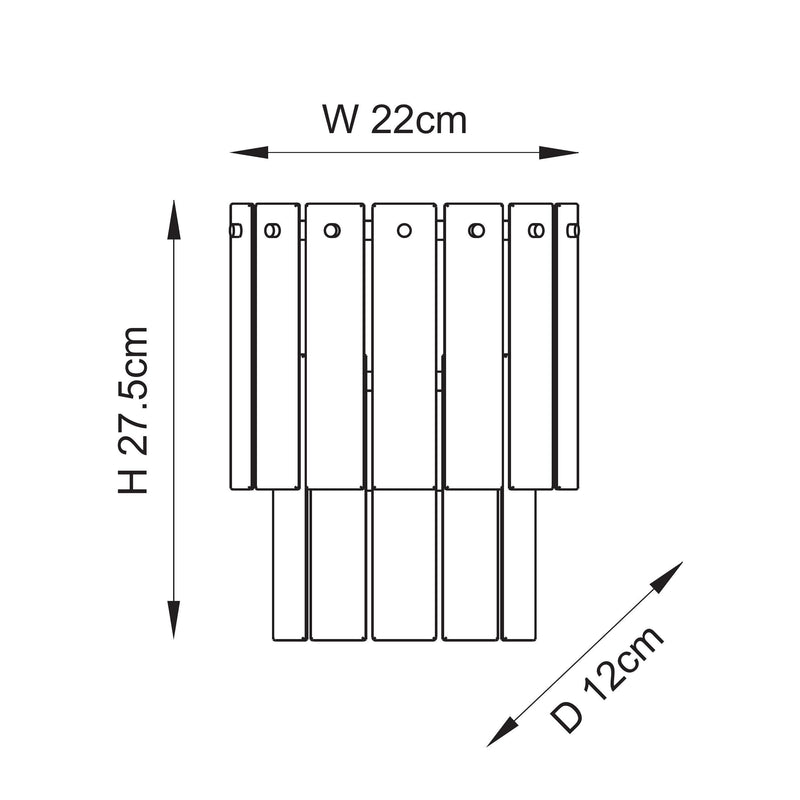 Karine Wall Light dimension drawing showing height, width and projection