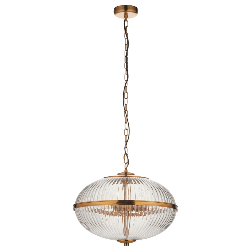 Close-up of the Somerset 3 Light Pendant ceiling plate and fittings