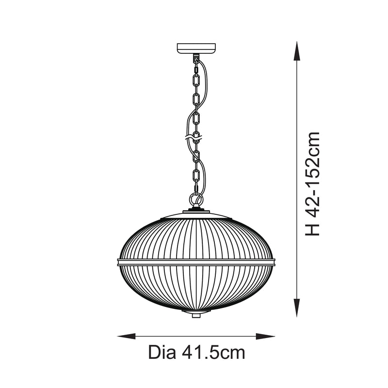 Somerset 3 Light Pendant – alternative view in vintage brass