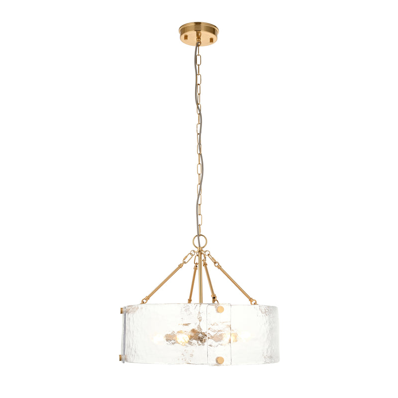 Close-up of the Keller 6 Light Pendant ceiling plate and fittings