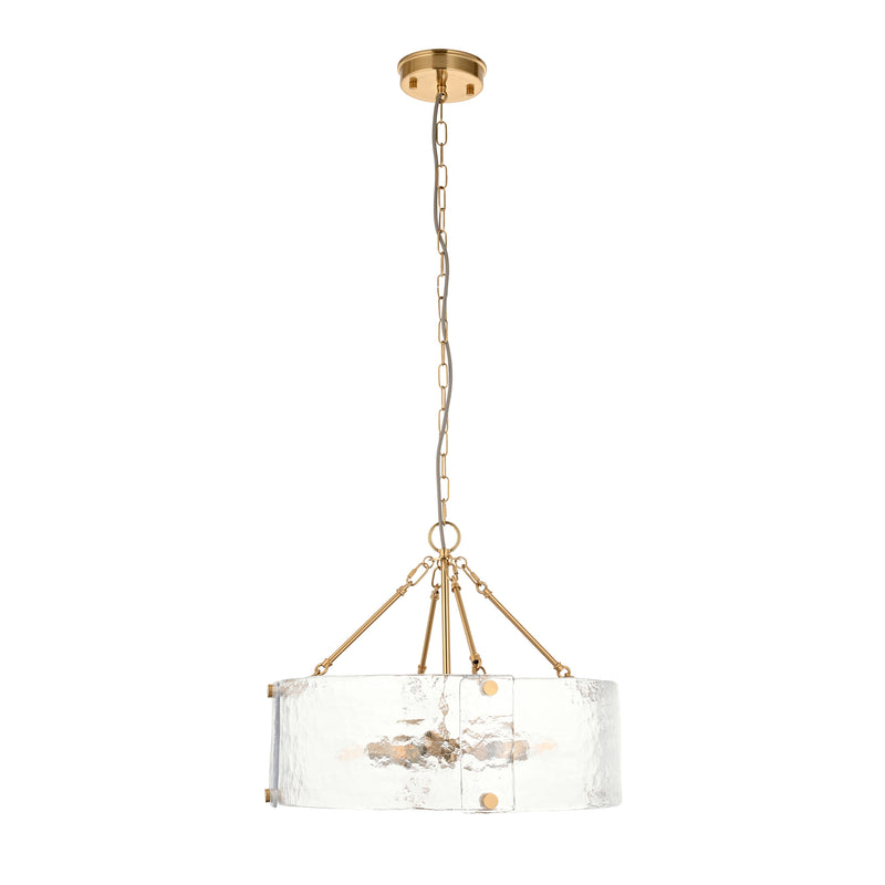 Keller 6 Light Pendant – alternative view in brushed aged brass