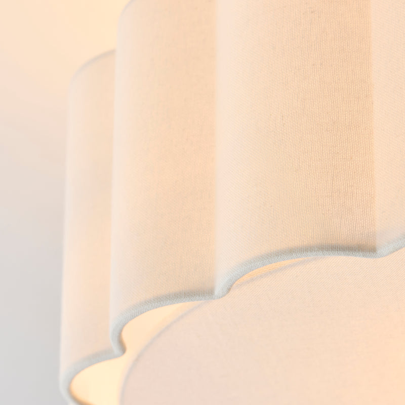 Detail of the brushed aged brass finish on the Serene 2 Light Flush Ceiling Light