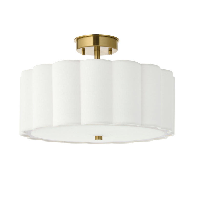 Close-up of the Serene 2 Light Flush Ceiling Light ceiling plate and fittings