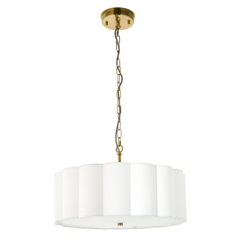 Serene 3 Light Pendant dimension drawing showing width and drop