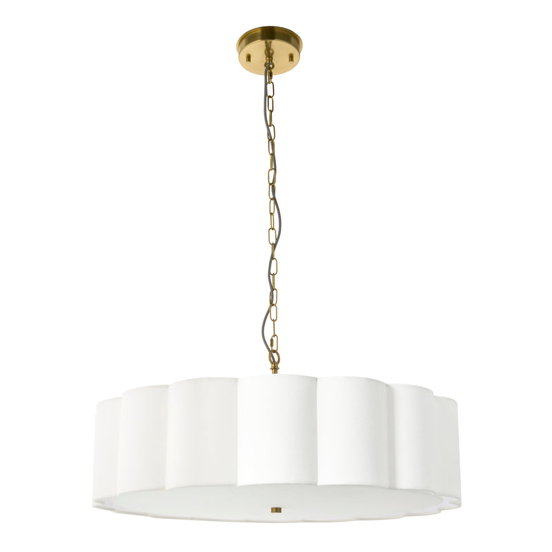 Serene 6 Light Pendant dimension drawing showing width and drop