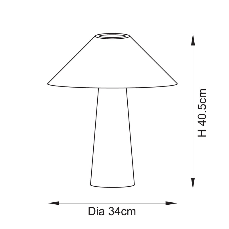 Isak Table Lamp dimension drawing showing height and width