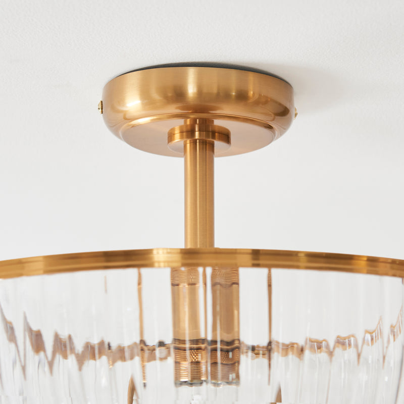 Close-up of the Somerset Uplighter Flush Ceiling Light ceiling plate and fittings