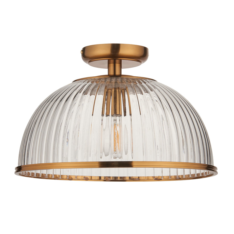 Close-up of the Somerset Flush Ceiling Light ceiling plate and fittings