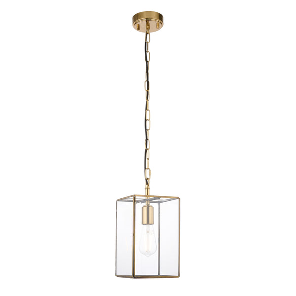 Endon Hammond Lantern Pendant in aged brass