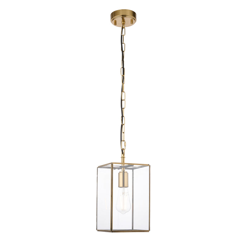 Endon Hammond Lantern Pendant in aged brass