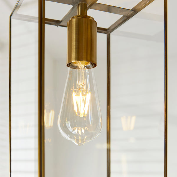 Close-up of the metalwork on the Hammond Lantern Pendant