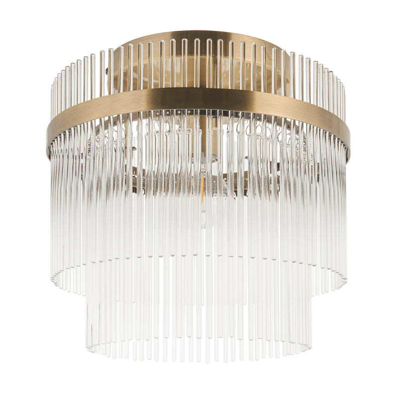 Marietta Flush Ceiling Light – alternative view in antique brass