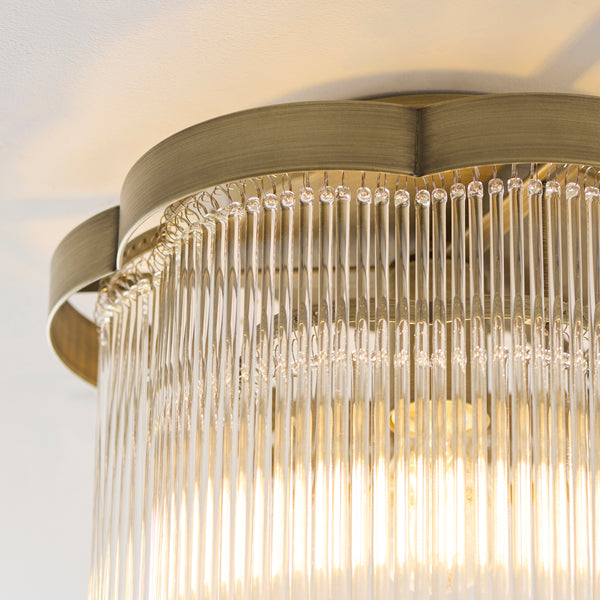 Close-up of the clear glass on the Lucille Flush Ceiling Light
