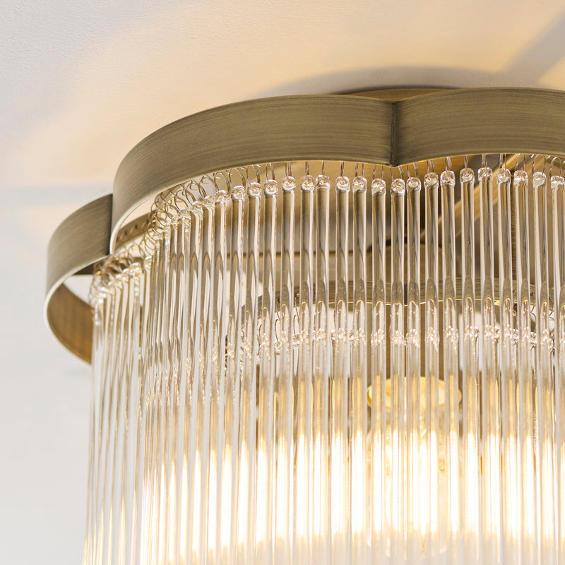 Close-up of the clear glass on the Lucille Flush Ceiling Light
