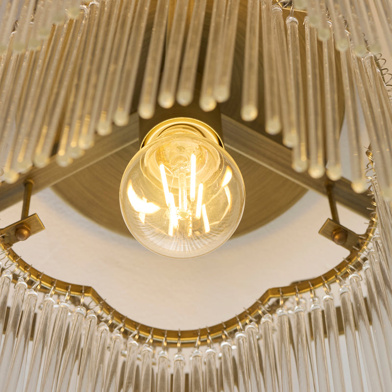 Lucille Flush Ceiling Light detail showing the clear glass and fittings