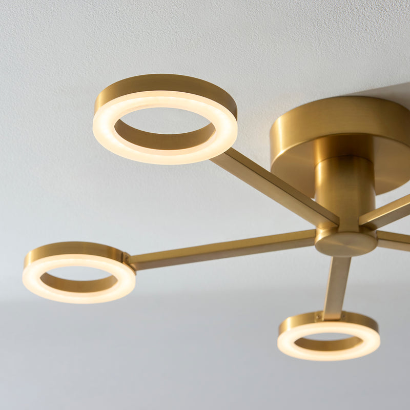 Close-up of the frosted polycarbonate on the Scout 5 Light LED Semi Flush Ceiling Light