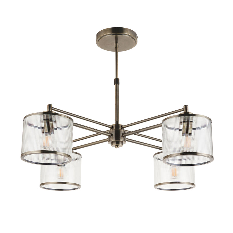 Ridgeton 4 Light Pendant – alternative view in antique brass