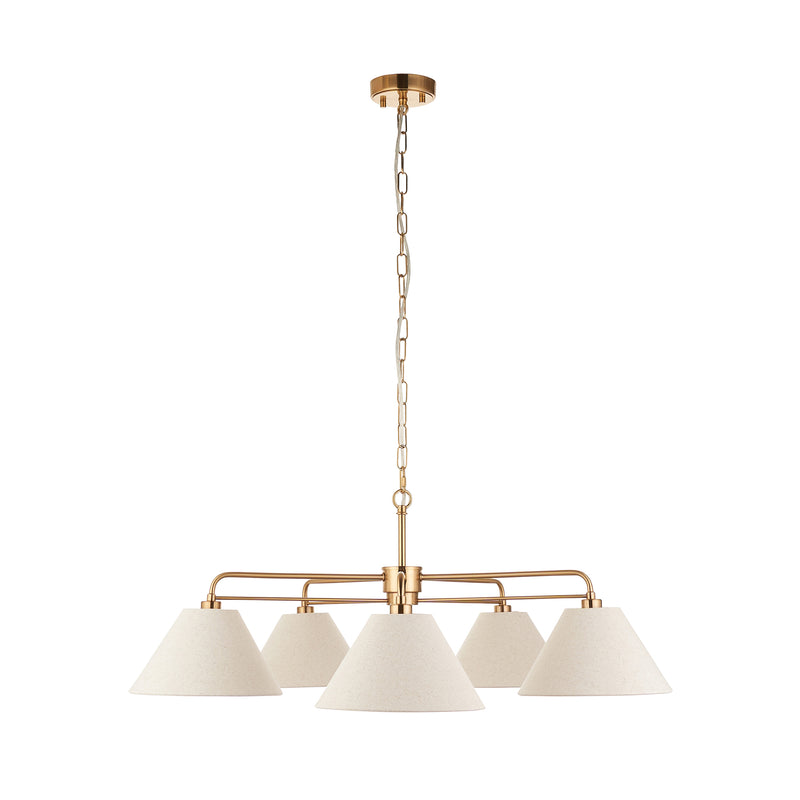 Wallbridge 5 Light Chandelier dimension drawing showing width and drop