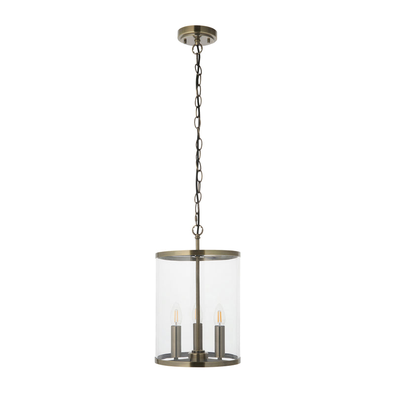 Hebden 3 Light Pendant dimension drawing showing width and drop