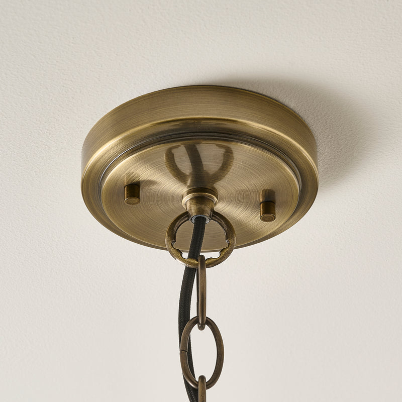 Hebden Pendant detail showing the clear glass and fittings