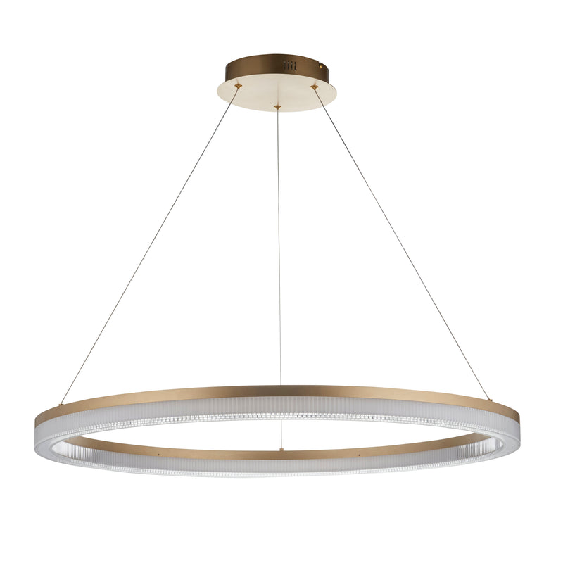 Close-up of the Lansina LED Hoop Pendant ceiling plate and fittings