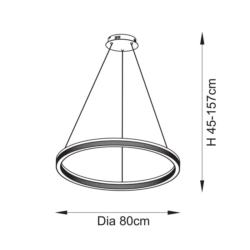 Lansina LED Hoop Pendant – alternative view in brushed gold