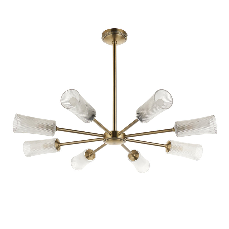 Avelyn 8 Light Chandelier dimension drawing showing width and drop