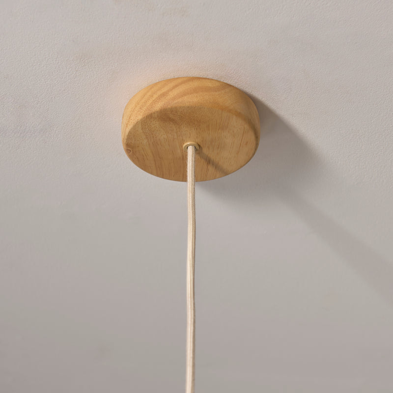 Olson Pendant detail showing the metalwork and fittings