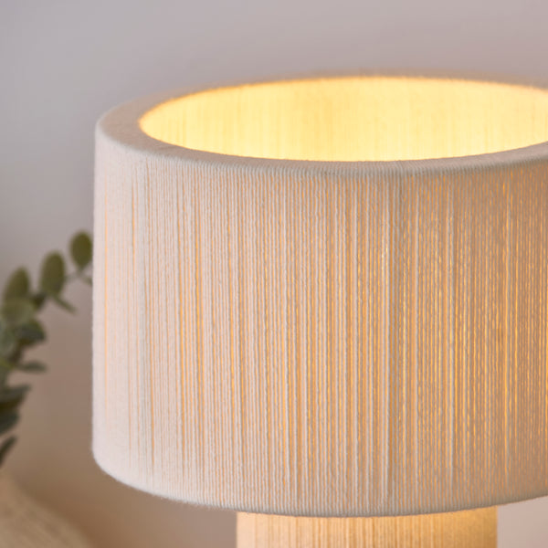 Detail of the cream cotton finish on the Noah Table Lamp