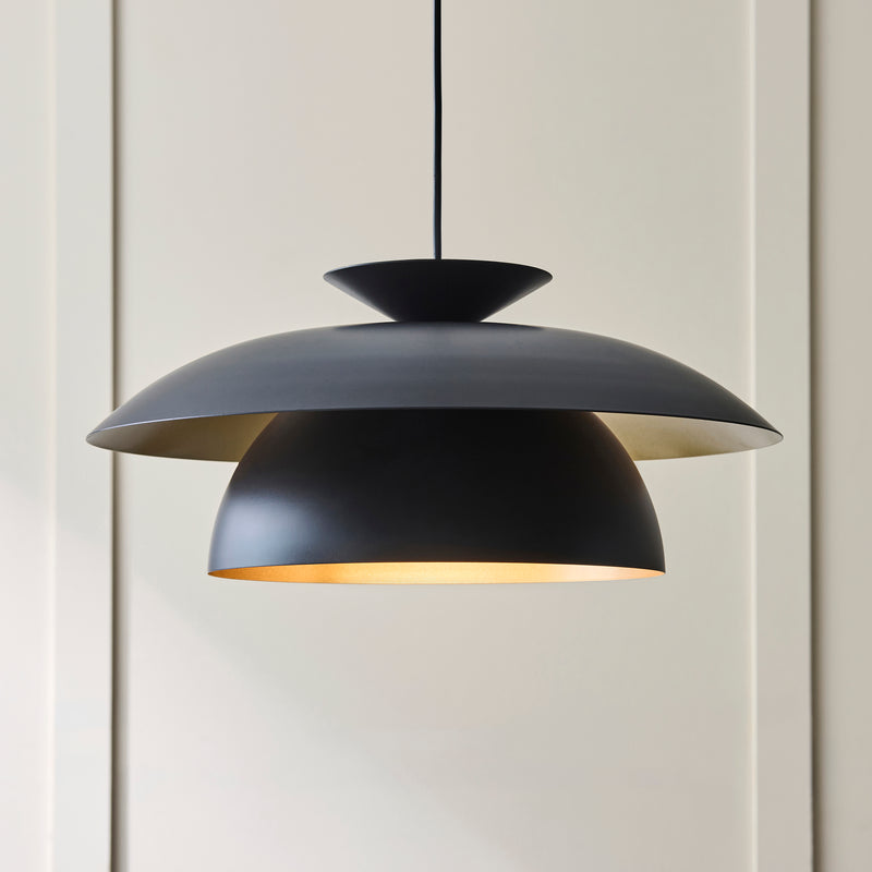 Detail of the matt black finish on the Lyon Pendant