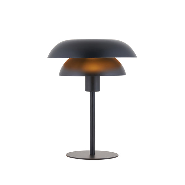 Endon Lyon Table Lamp in matt black on a white background