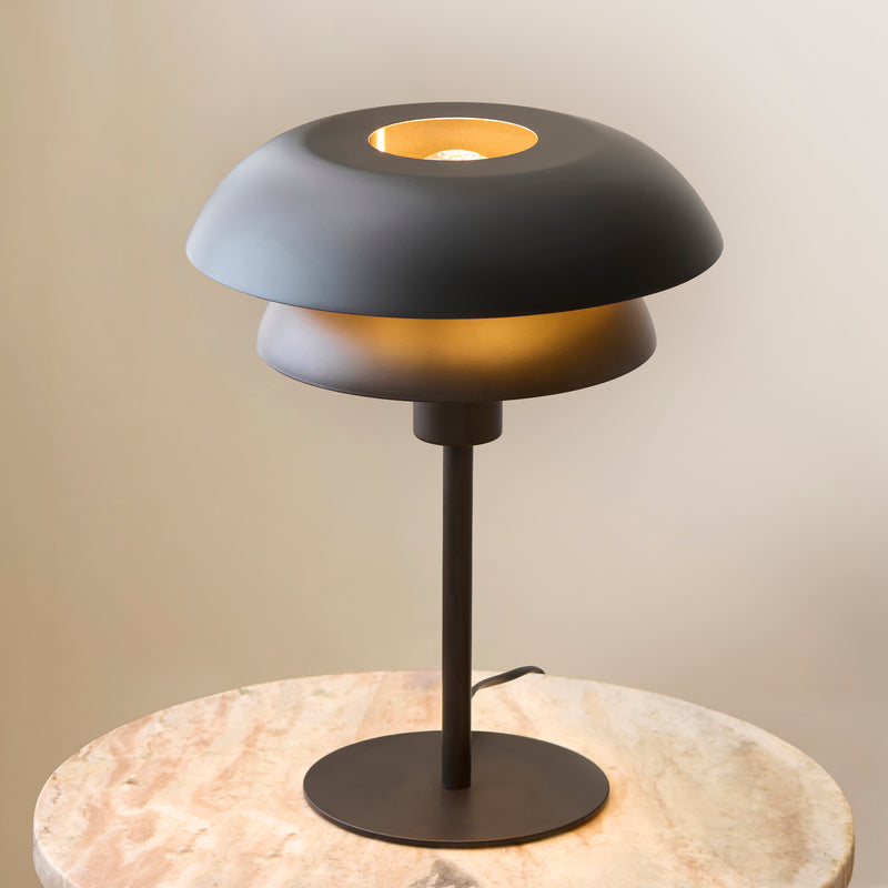 Close-up of the Lyon Table Lamp shade and finish