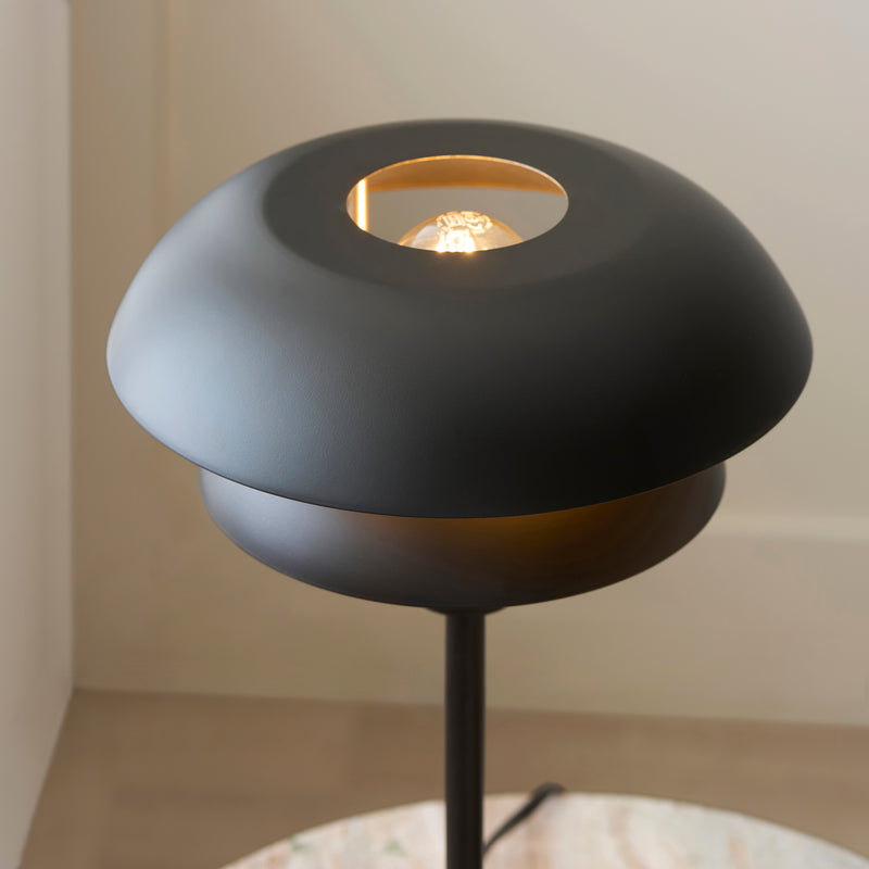 Detail of the matt black finish on the Lyon Table Lamp