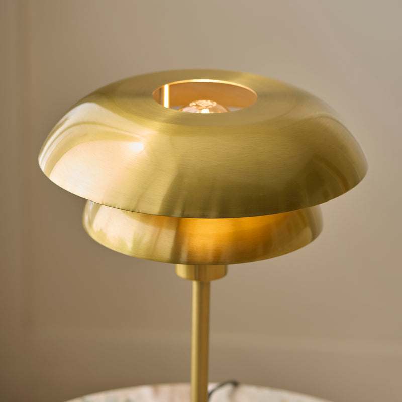 Close-up of the Lyon Table Lamp shade and finish