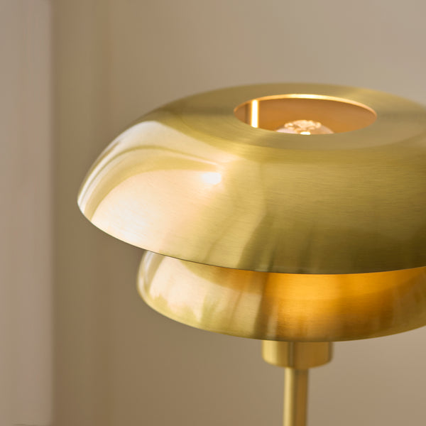 Detail of the satin brass finish on the Lyon Table Lamp