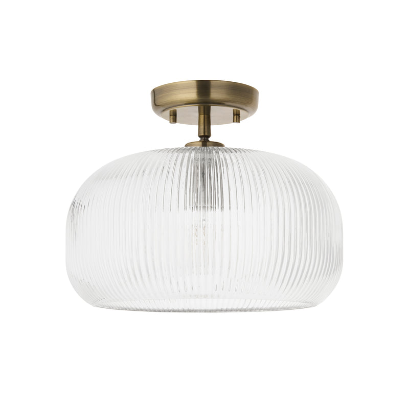 Close-up of the Harborne Flush Ceiling Light ceiling plate and fittings