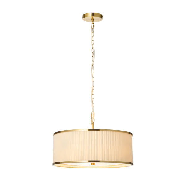 Endon Lexi 3 Light Pendant in aged brass and ivory