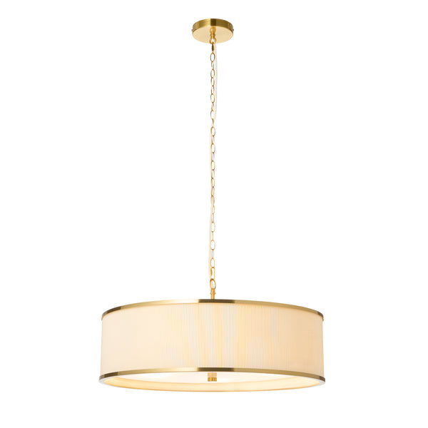 Endon Lexi 5 Light Pendant in aged brass and ivory