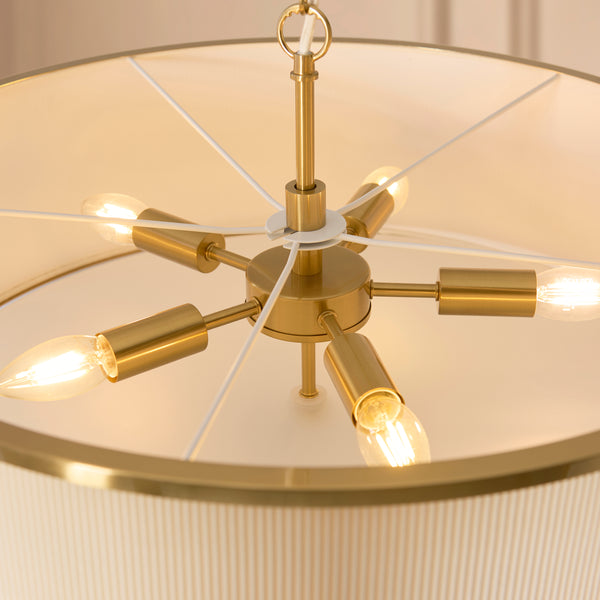 Lexi 5 Light Pendant detail showing the metalwork and fittings