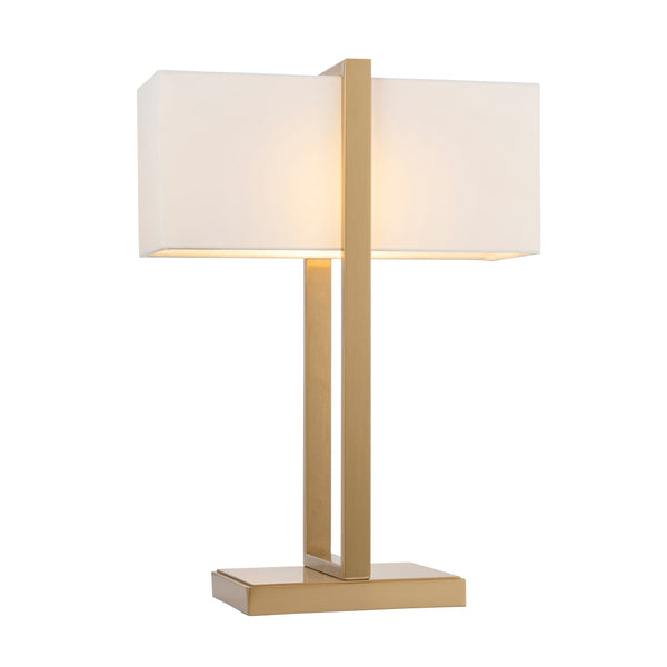 Endon Seattle Table Lamp in brushed aged brass on a white background